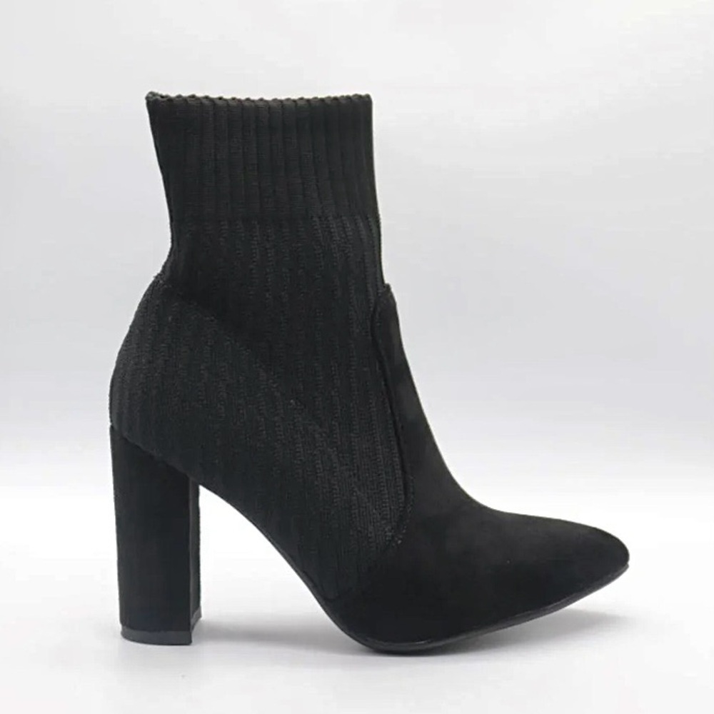 Gianvito Rossi Suede Leather Knit Booties Heel Ankle Boots IT Euro 39 Size 9